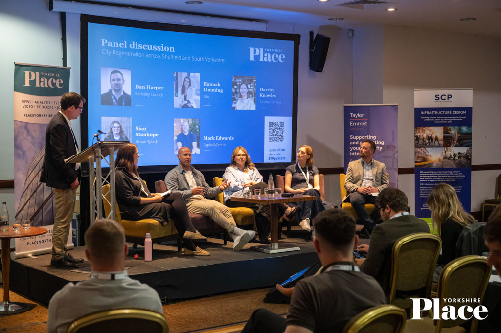 The second panel of the day focused on urban regeneration in the region's towns and cities. Credit: Place Media Group