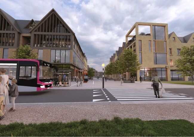 A CGI image of Wychavon new town